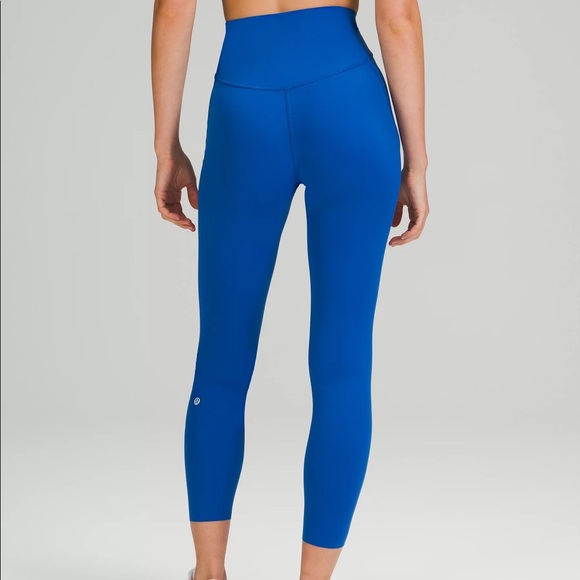 Base Pace High-Rise Running Tight 25" SYMB Symphony Blue size 12 - Picture 2 of 7